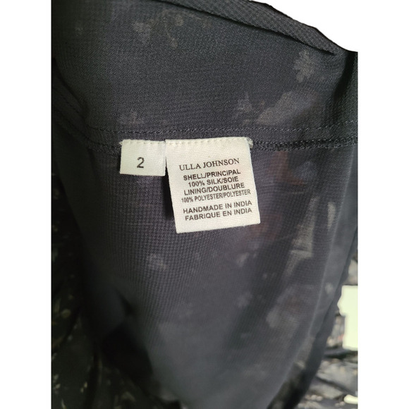 Ulla Johnson Dakota Floral Silk Mini Dress in Midnight Size 2 - Picture 9 of 9